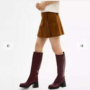 Coach Burgundy Heeled Boots